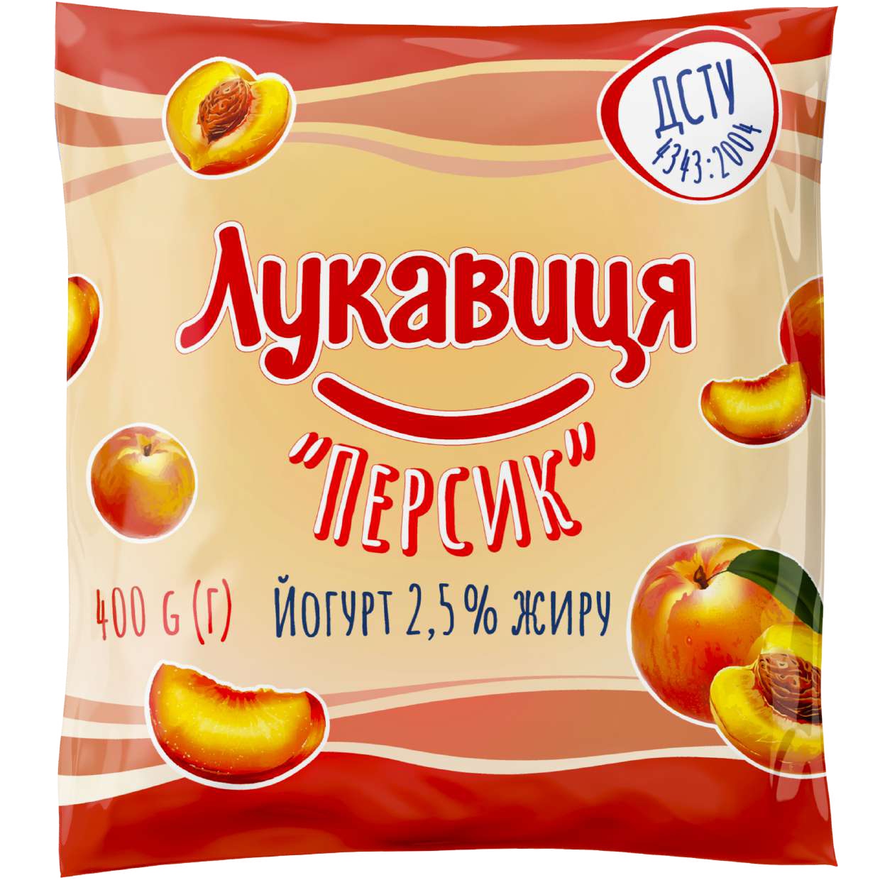 Йогурт питний ЛУКАВИЦЯ 2,5% з наповнювачем плівка 400 гр
